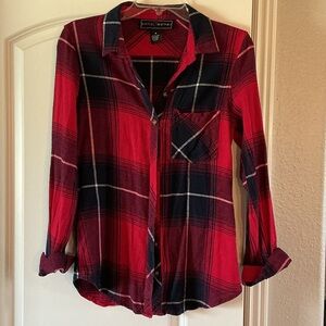 Polly & Esther Red and Black Plaid Shirt